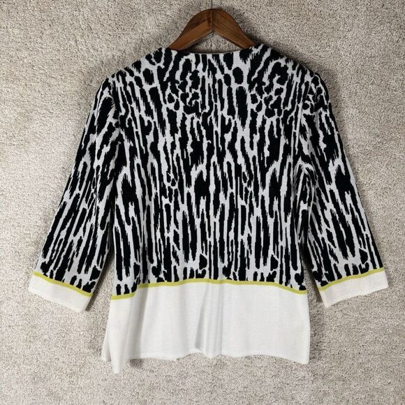 Ming Wang Jacket Black White Zebra Stripe Womens‎ Small Acrylic Knit Cardigan - Picture 11 of 11